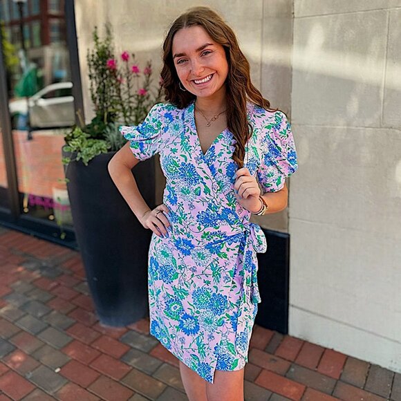 Lilly Pulitzer Blue Floral Jumpsuit with Ruffle Details size small - Picture 6 of 9